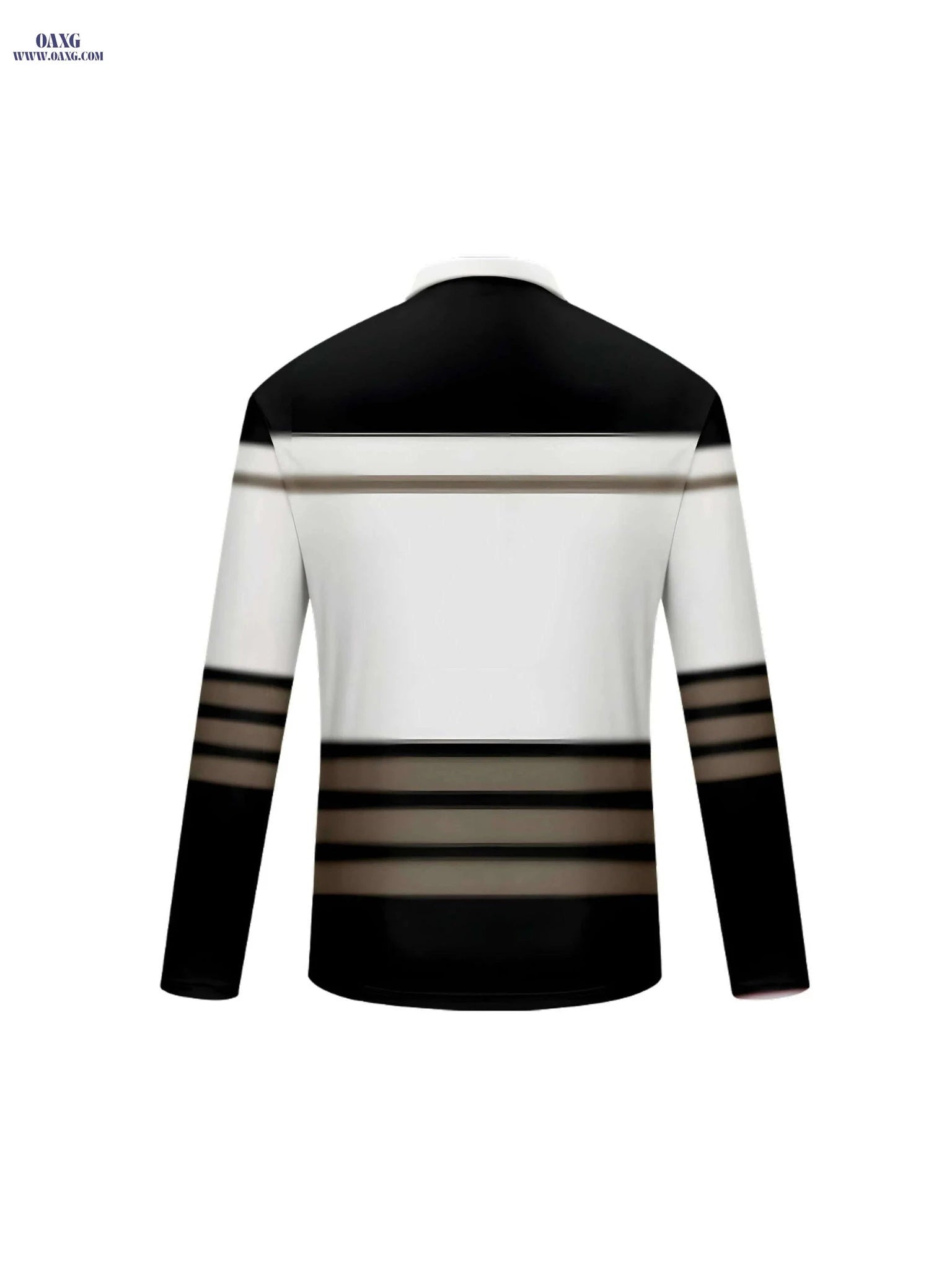 Casual Striped Long Sleeve Shirt - Zipper Closure for All Seasons   OAXG Mixed Color / M