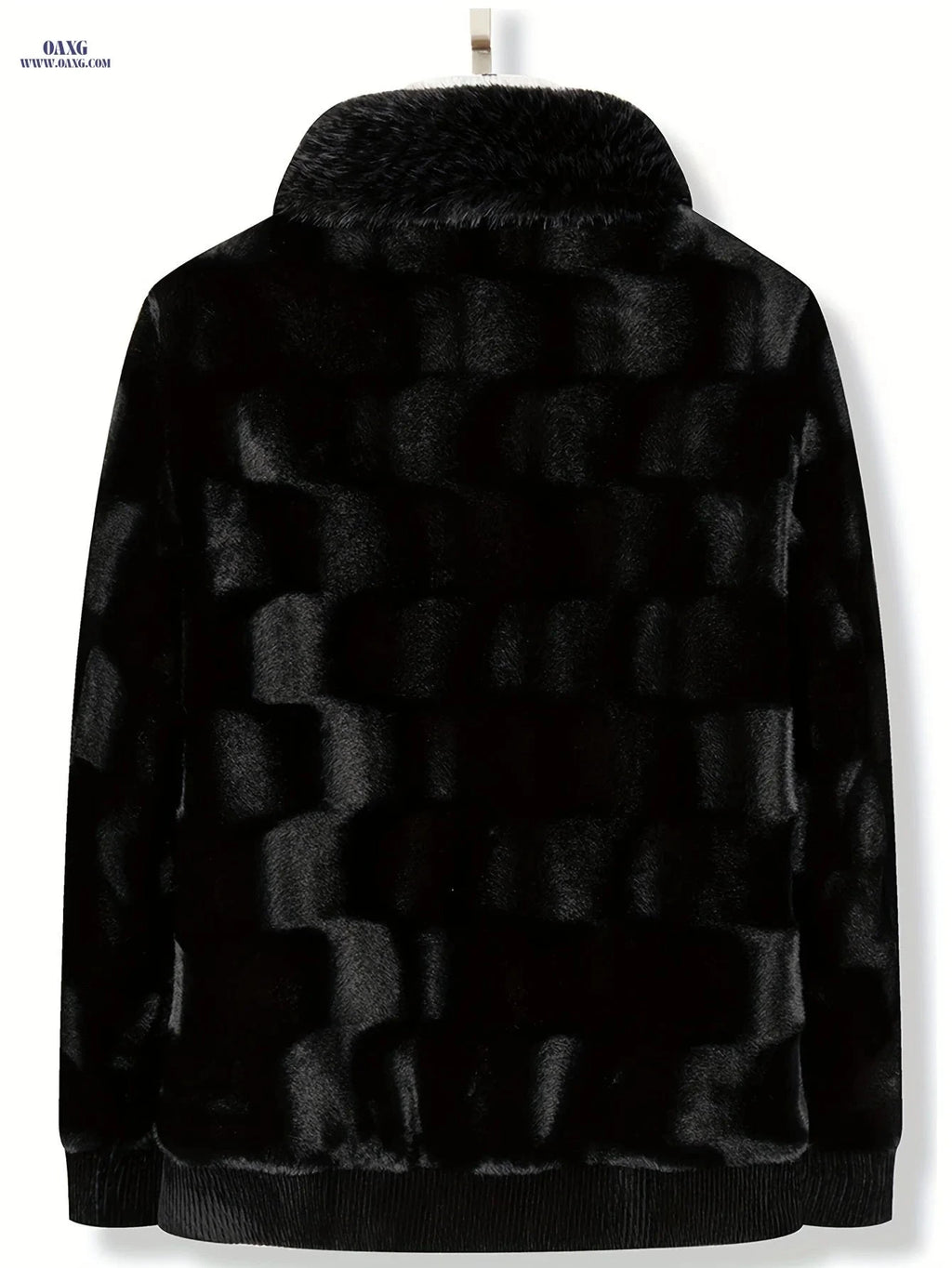 Casual Stylish Jacket for Men - Zippered Cuffs & Faux Fur Collar   OAXG Black / FR XL