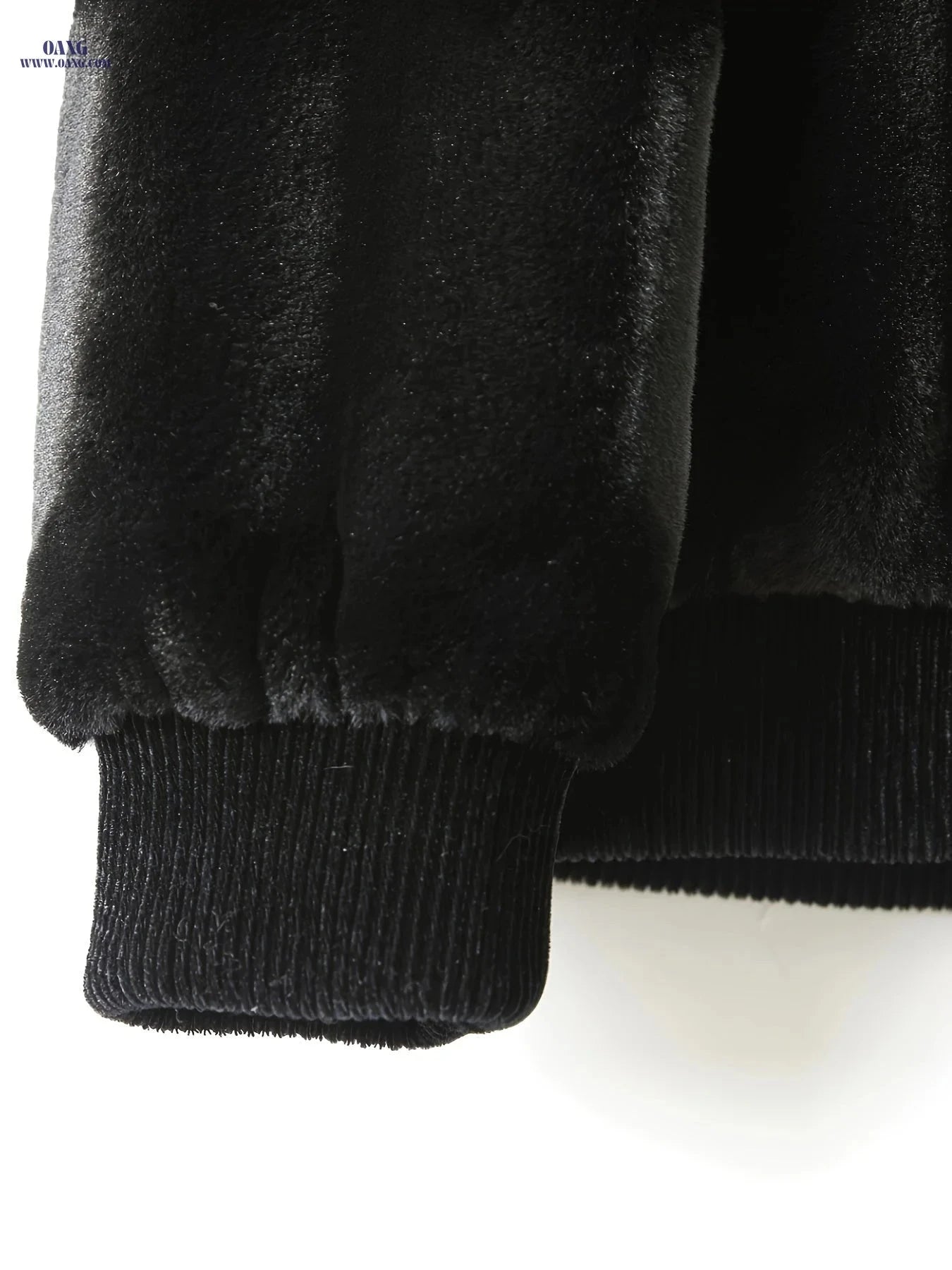 Casual Stylish Jacket for Men - Zippered Cuffs & Faux Fur Collar   OAXG Black / FR XL