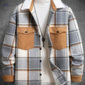 Casual Stylish Men's Jacket - Polyester, Button Closure for Fall/Winter   OAXG 