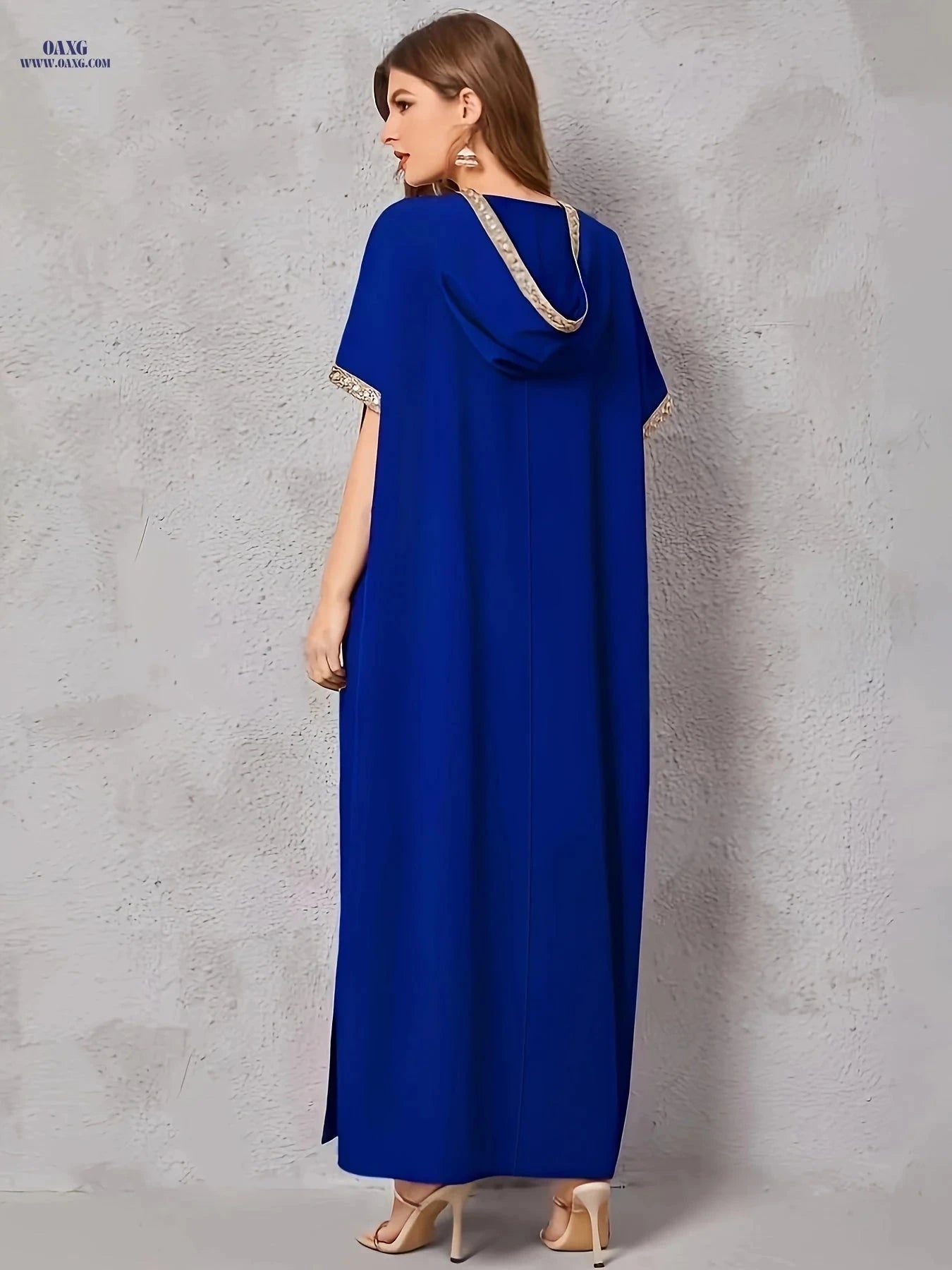 Casual Vacation Home Robe for Women - Long Length with Hood & Tassels   OAXG 