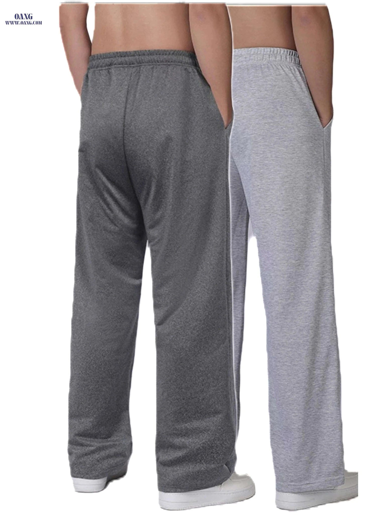 Casual Wide-Leg Outdoor Pants - Men's Solid Color, Machine Washable   OAXG 