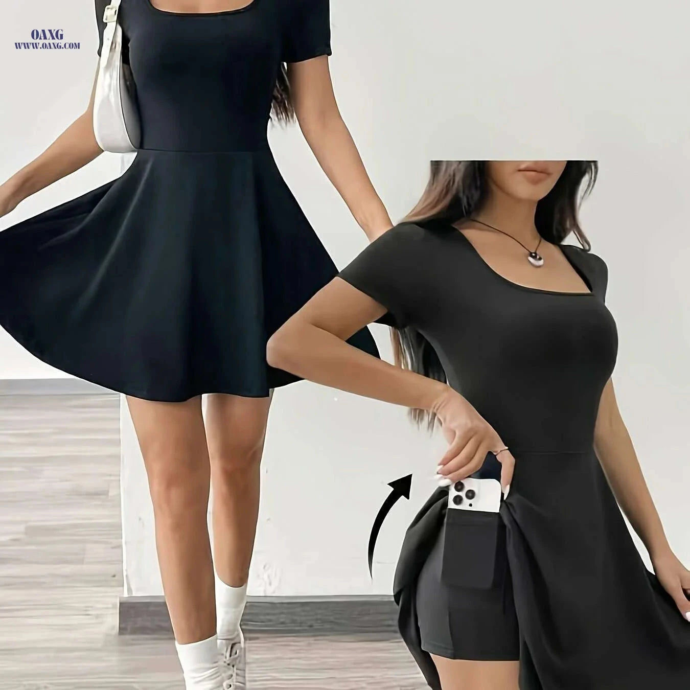 Casual Women's Pink Short Sleeve Dress - Perfect for Summer Style   OAXG 