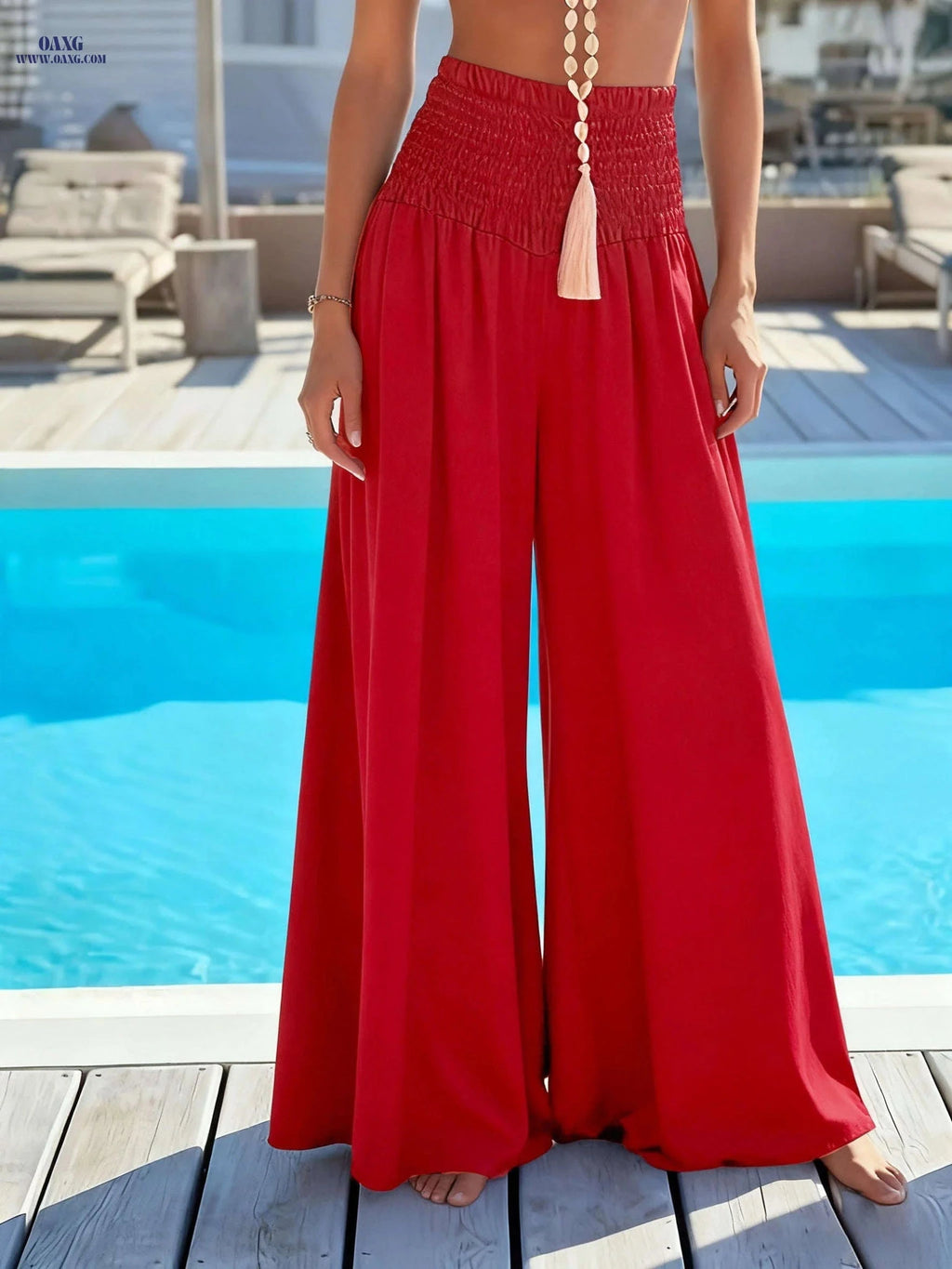 Cat Ear Directional Wide Leg Women's Clothing - Elegant Spring Style   OAXG Black / S