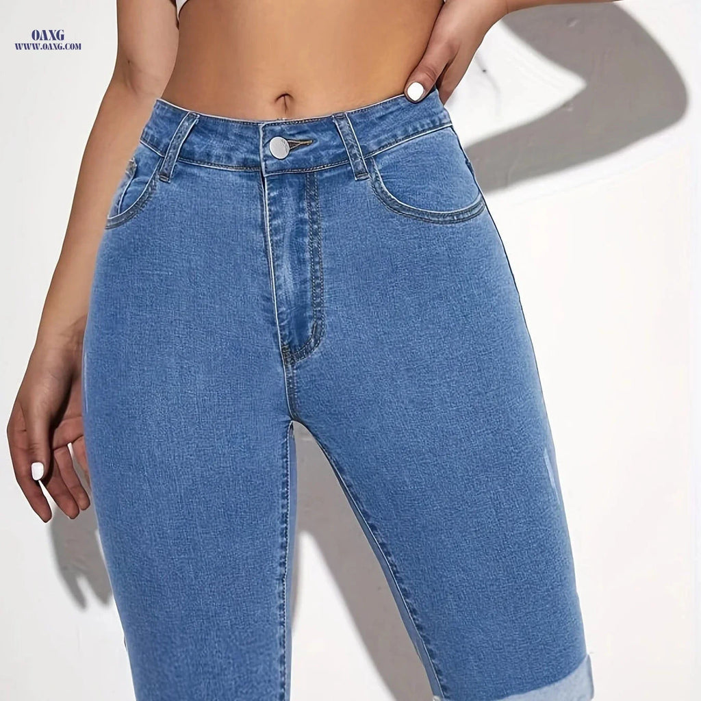 CHENGYUJS Women's Low-Rise Denim Shorts - Butt-Lifting, High-Stretch Fit   OAXG 