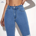 CHENGYUJS Women's Low-Rise Denim Shorts - Butt-Lifting, High-Stretch Fit   OAXG 