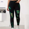 Chic Distressed Skinny Jeans for Women - High-Waist, Stretch Denim   OAXG Black / S