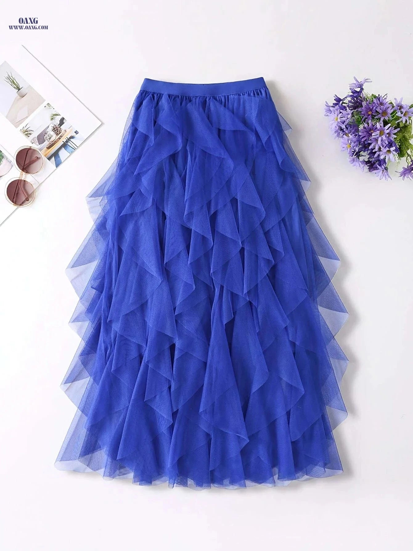 Chic Elegance High-Waist Tulle Skirt - Sheer Brown for Summer   OAXG 