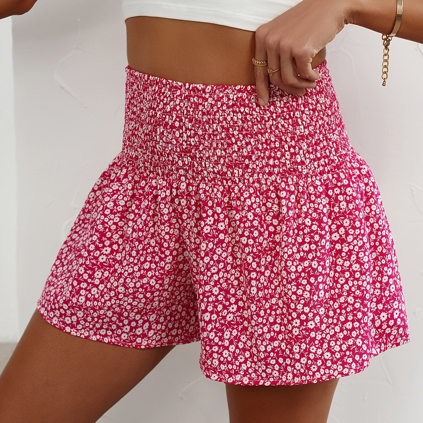 Chic Floral Women's Short Pants - Stylish Summer Fashion   OAXG Black / XS