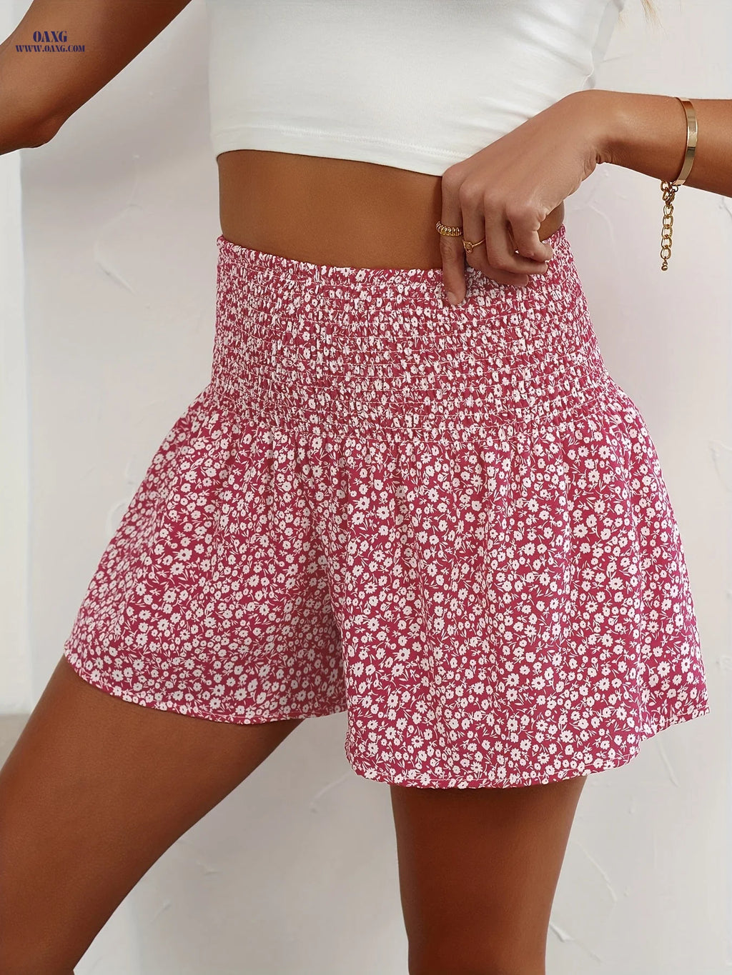 Chic Floral Women's Short Pants - Stylish Summer Fashion   OAXG Black / XS