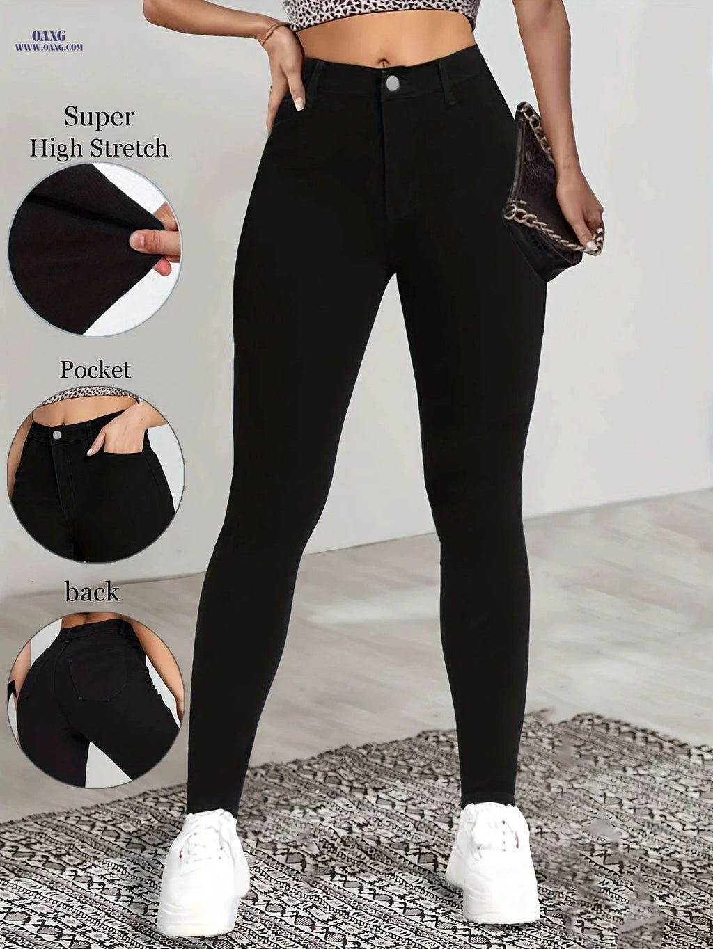 Chic High-Waisted Skinny Leggings - Ultra-Elastic Casual Tights   OAXG 