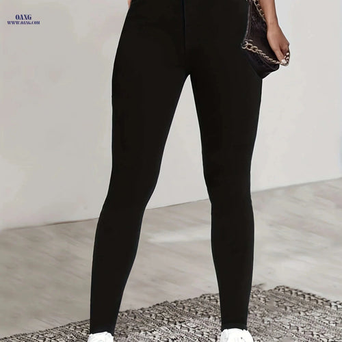 Chic High-Waisted Skinny Leggings - Ultra-Elastic Casual Tights   OAXG Black / S