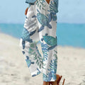 Chic Women's Spring Casual Pants - Turtle Print, Slant Pockets   OAXG 