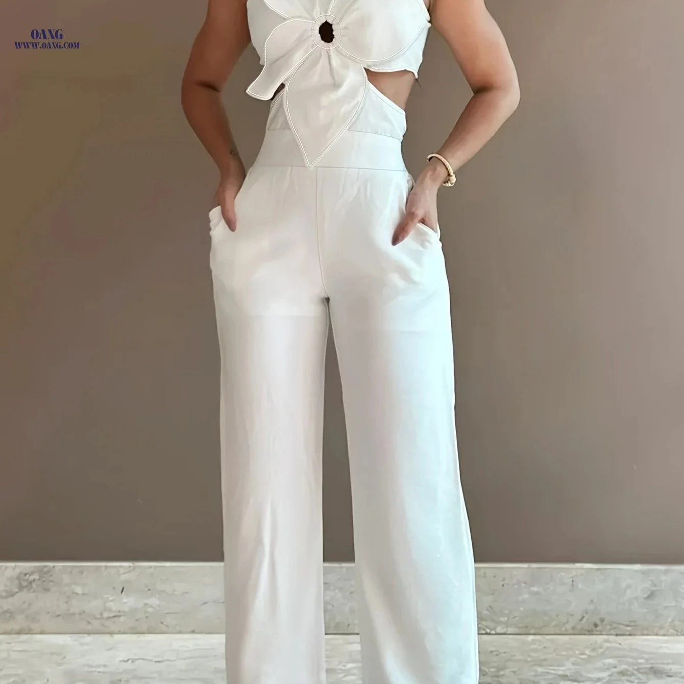 CHICME Floral Craft Design Suspender Overalls for Casual Style   OAXG 