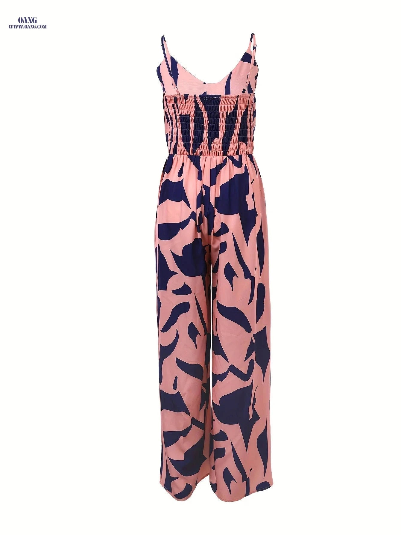 CHICME Geometric Pattern Loose Jumpsuit - Casual Strapless Style   OAXG 