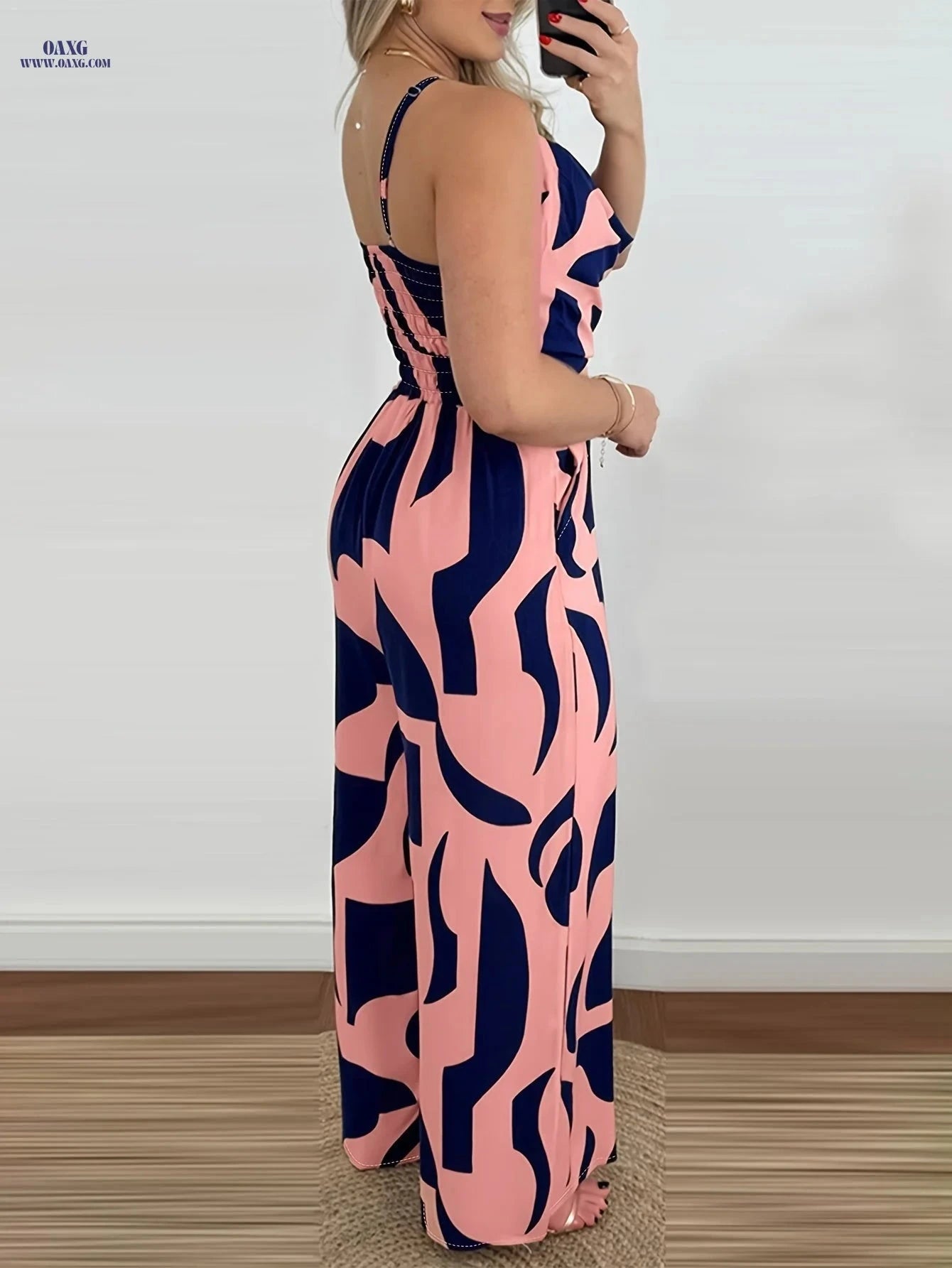 CHICME Geometric Pattern Loose Jumpsuit - Casual Strapless Style   OAXG 【Multicolor】 / S