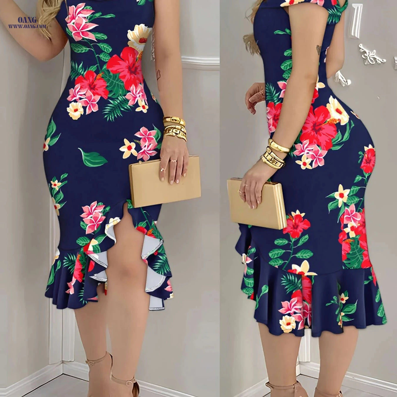 CHICME Off-the-Shoulder Plaid Print Ruffle Hem Dress - Elegant Style   OAXG 