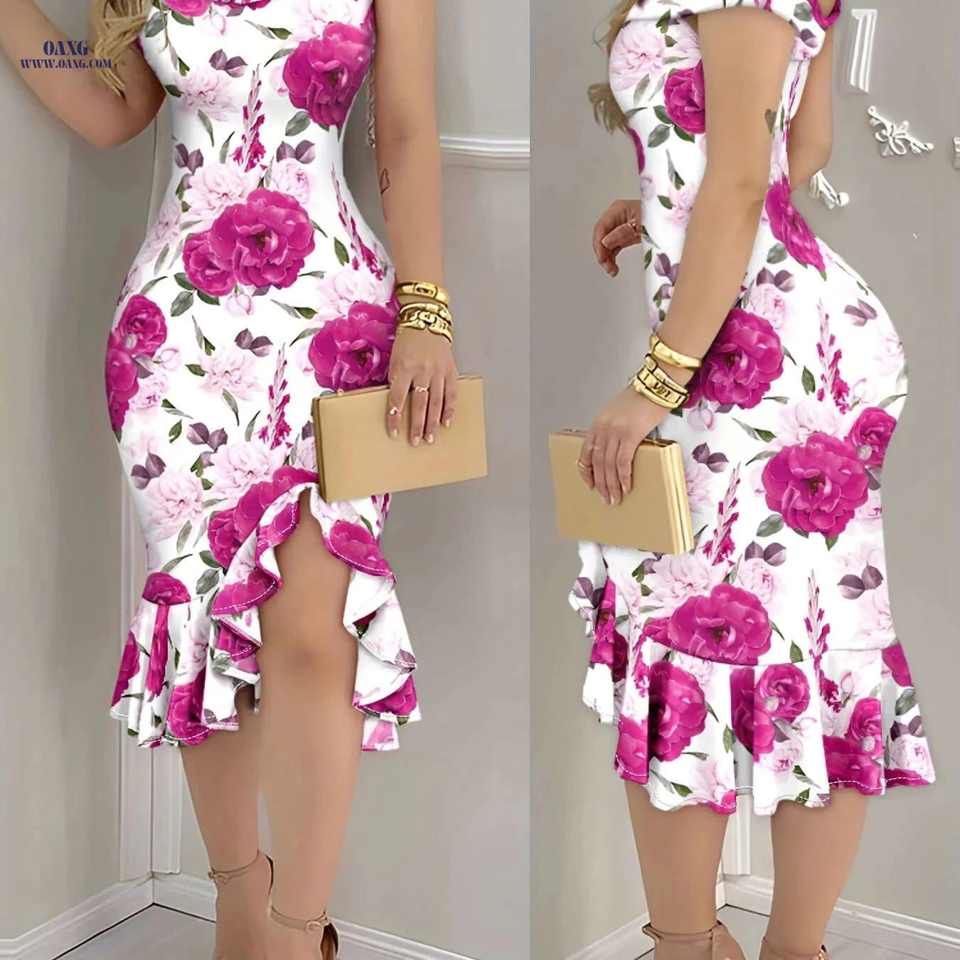 CHICME Off-the-Shoulder Plaid Print Ruffle Hem Dress - Elegant Style   OAXG 