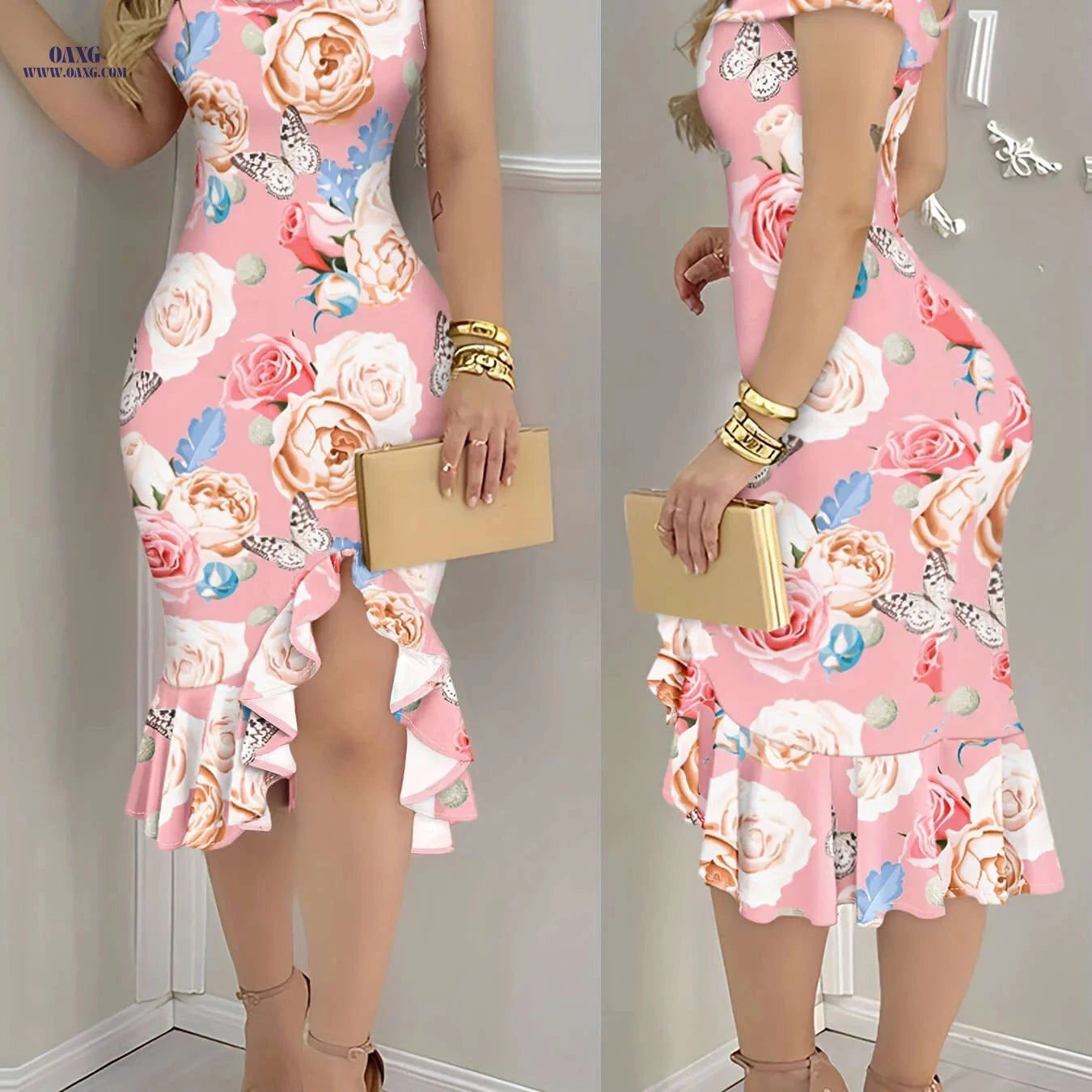 CHICME Off-the-Shoulder Plaid Print Ruffle Hem Dress - Elegant Style   OAXG 