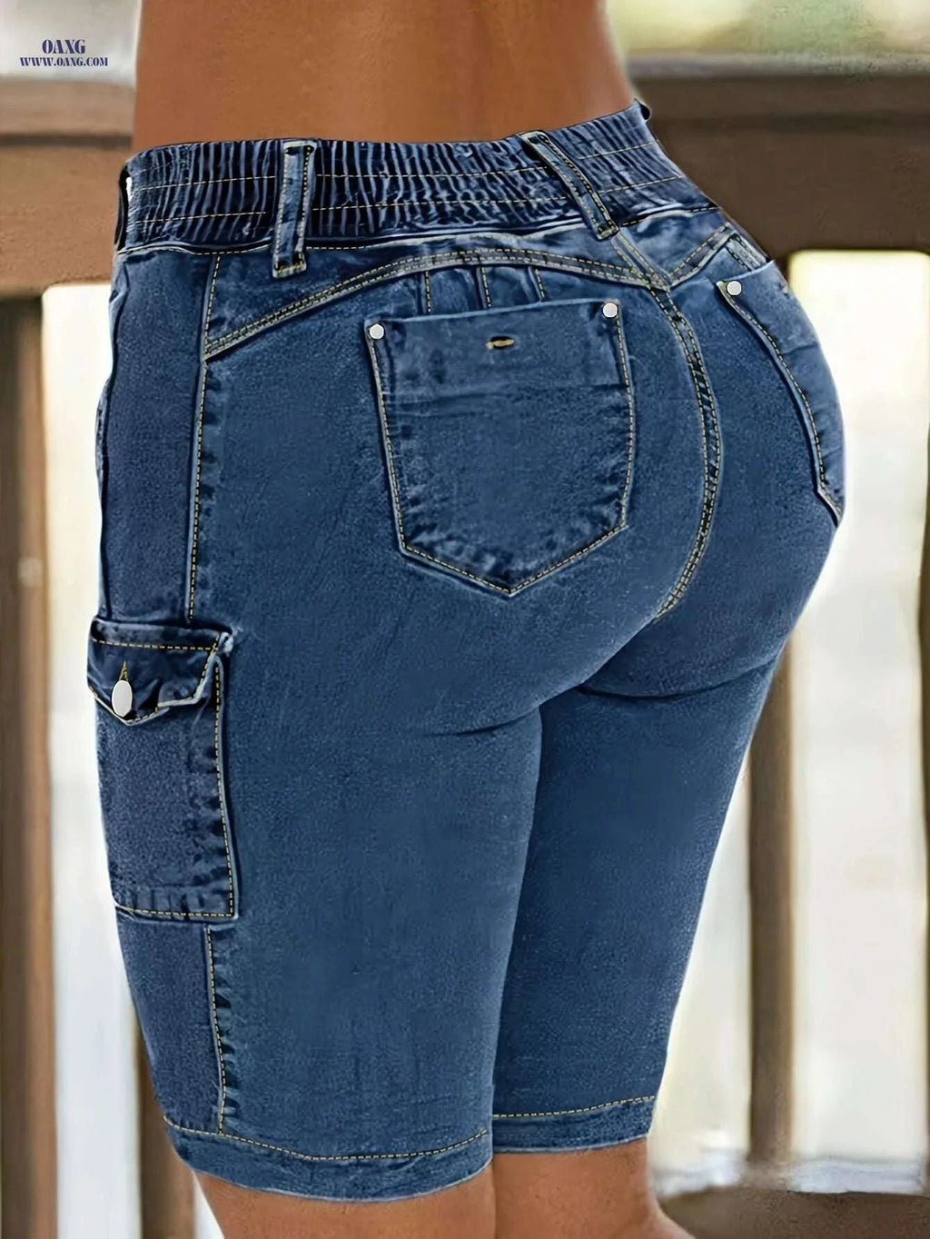 CHICSALE Women's Distressed Bermuda Denim Shorts - Comfortable & Casual   OAXG 