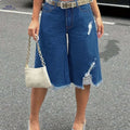 CHICSALE Women's High-Waisted Ripped Denim Shorts - Casual Summer Style   OAXG 