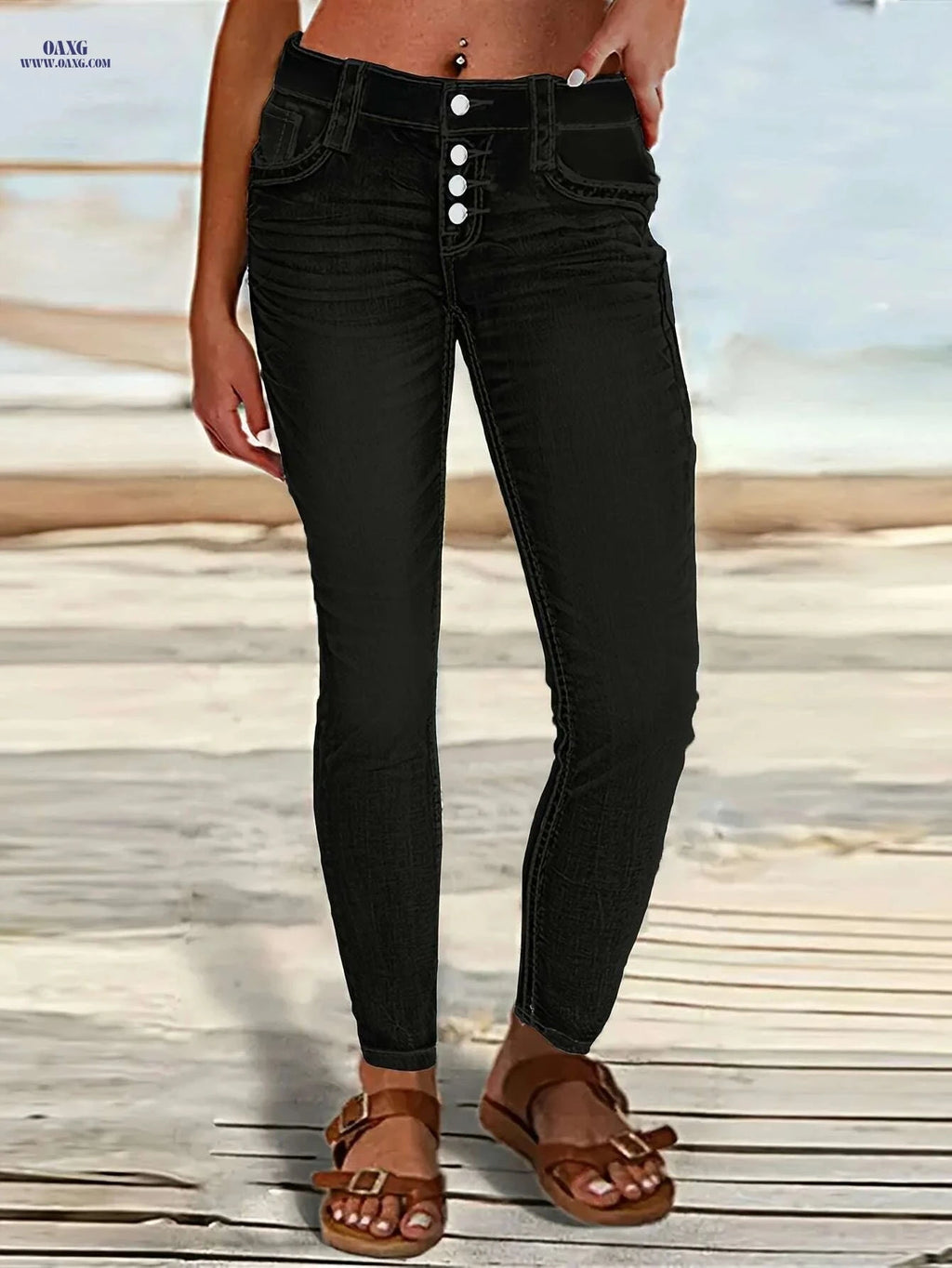 CHICSALE Women's Skinny Fit Jeans - Stretchy & Non-See-Through Design   OAXG Light Blue / S