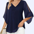 Chiffon Blouse Q216   OAXG Navy Color / S