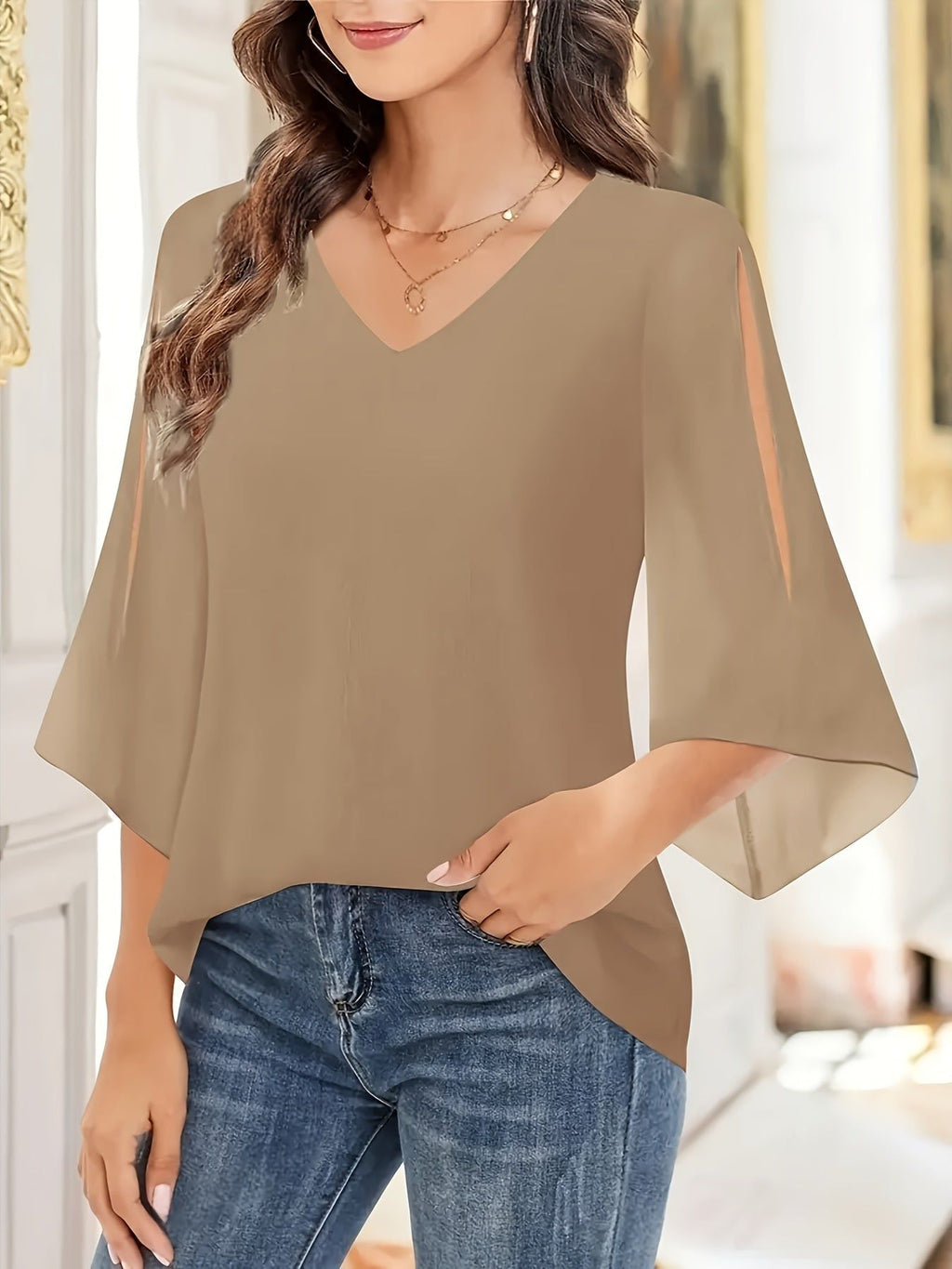 Chiffon Blouse Q216   OAXG Navy Color / S