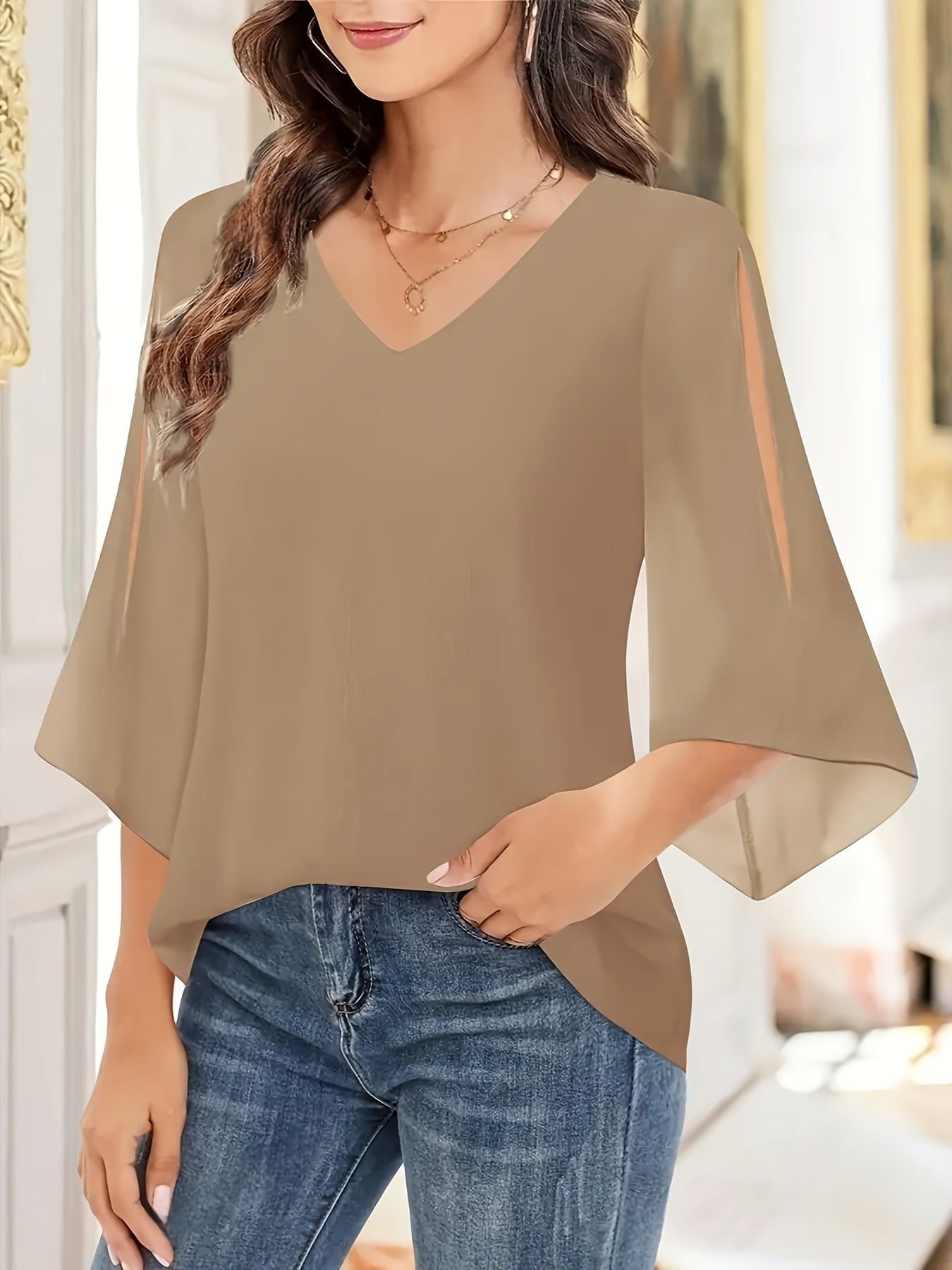 Chiffon Blouse Q216   OAXG Navy Color / S