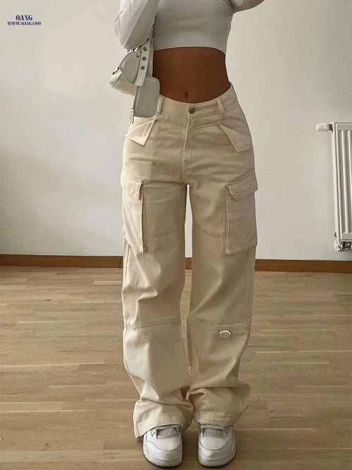 Christmas Design Flap Pocket Cargo Pants - Casual Style for All Seasons   OAXG 