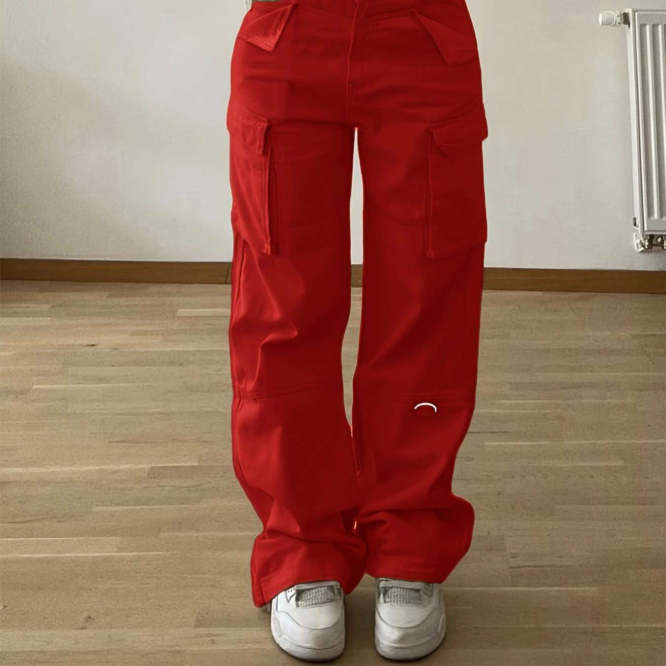 Christmas Design Flap Pocket Cargo Pants - Casual Style for All Seasons   OAXG Apricot / XS