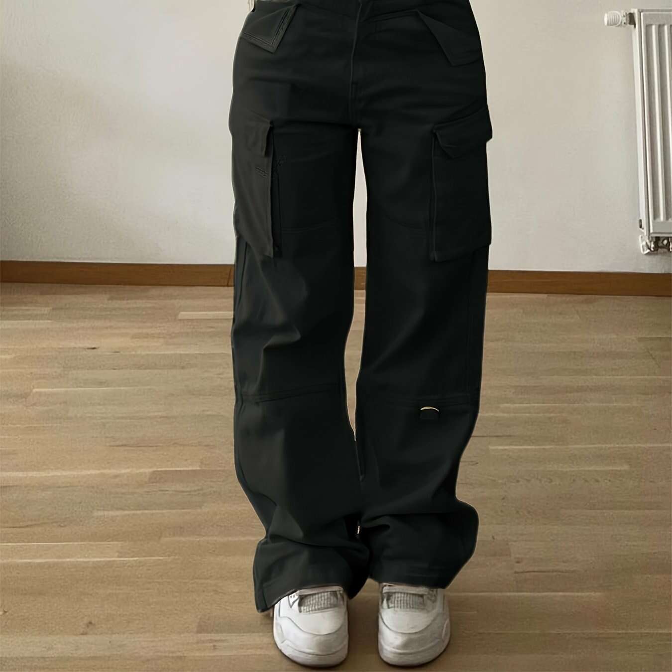 Christmas Design Flap Pocket Cargo Pants - Casual Style for All Seasons   OAXG Apricot / XS