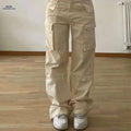 Christmas Design Flap Pocket Cargo Pants - Casual Style for All Seasons   OAXG Apricot / XS