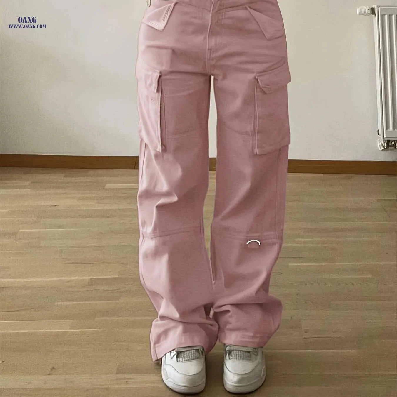 Christmas Design Flap Pocket Cargo Pants - Casual Style for All Seasons   OAXG Apricot / XS