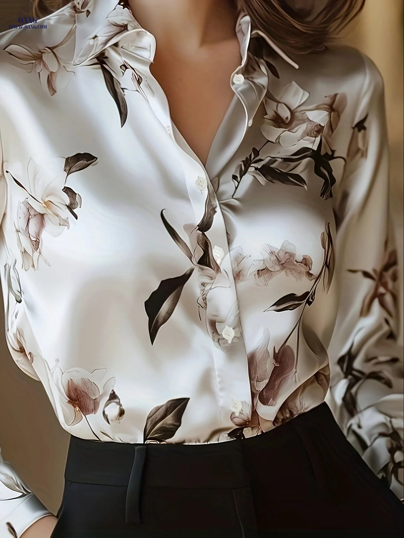 Long-Sleeve Button- Shirt, Classic Collar, Medium Stretch and Machine Washable, Suitable for Office, Commute, or Formal Events, Office Wear, Refined Casual, Smooth Texture   OAXG Mixed colors / S