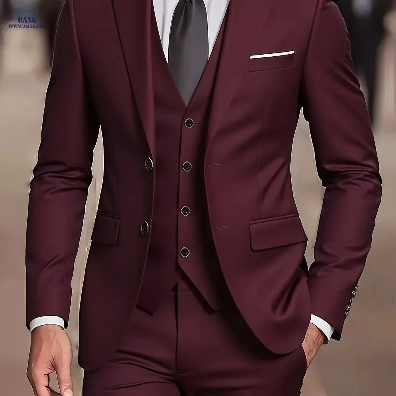 Classic Men's Suit Set - Comfortable Slim Fit for Weddings & Business   OAXG Blue Navy / FR XXS