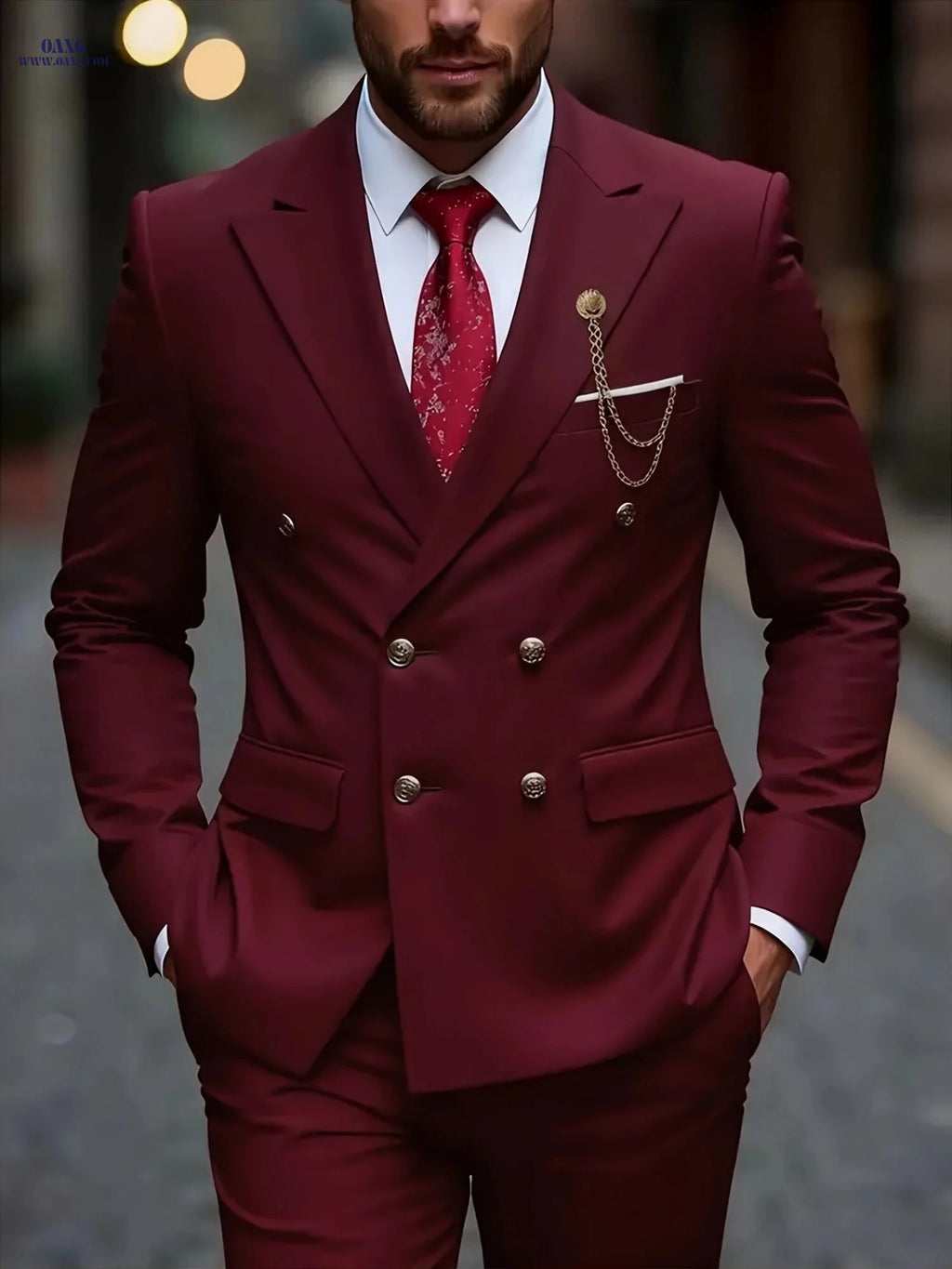 Classic Men's Three-Piece Suit Set - Blazer, Vest & Trousers   OAXG 