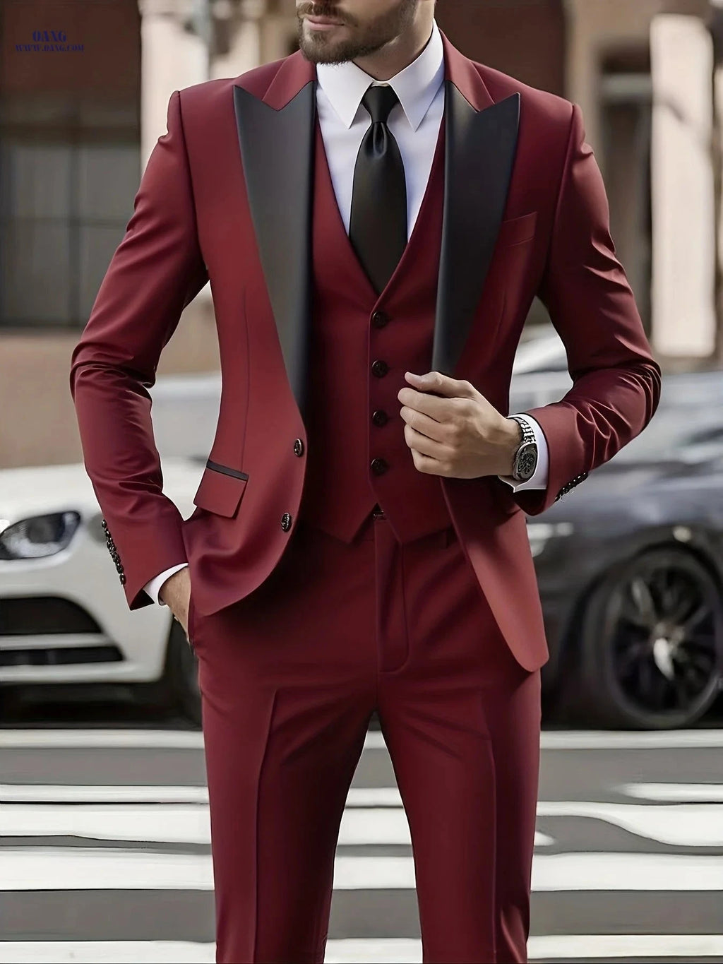 Classic Men's Three-Piece Suit Set - Blazer, Vest & Trousers   OAXG 