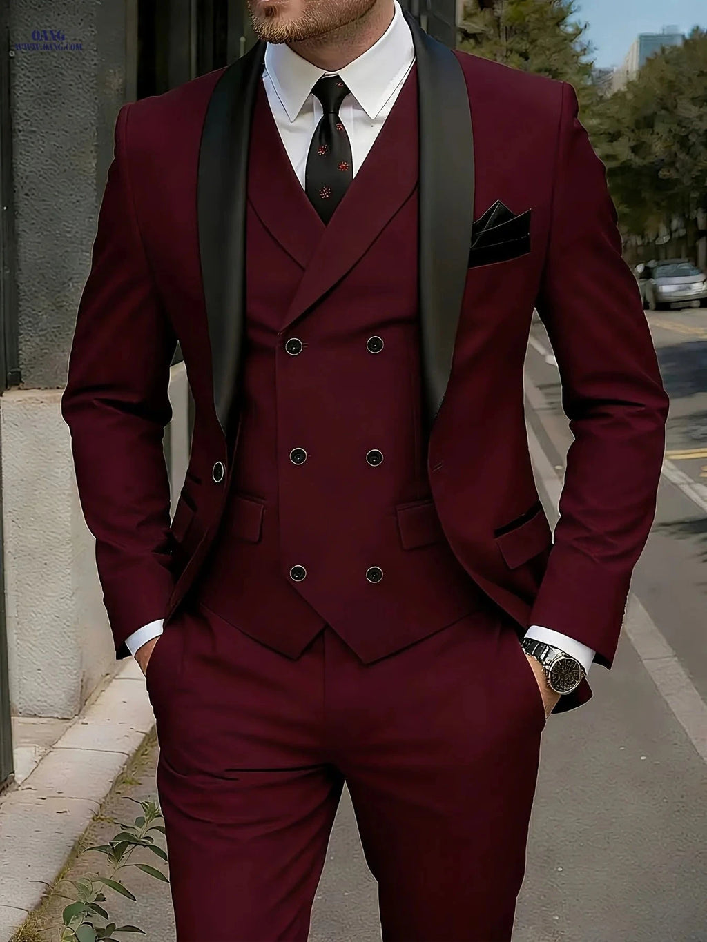 Classic Men's Three-Piece Suit Set - Blazer, Vest & Trousers   OAXG 