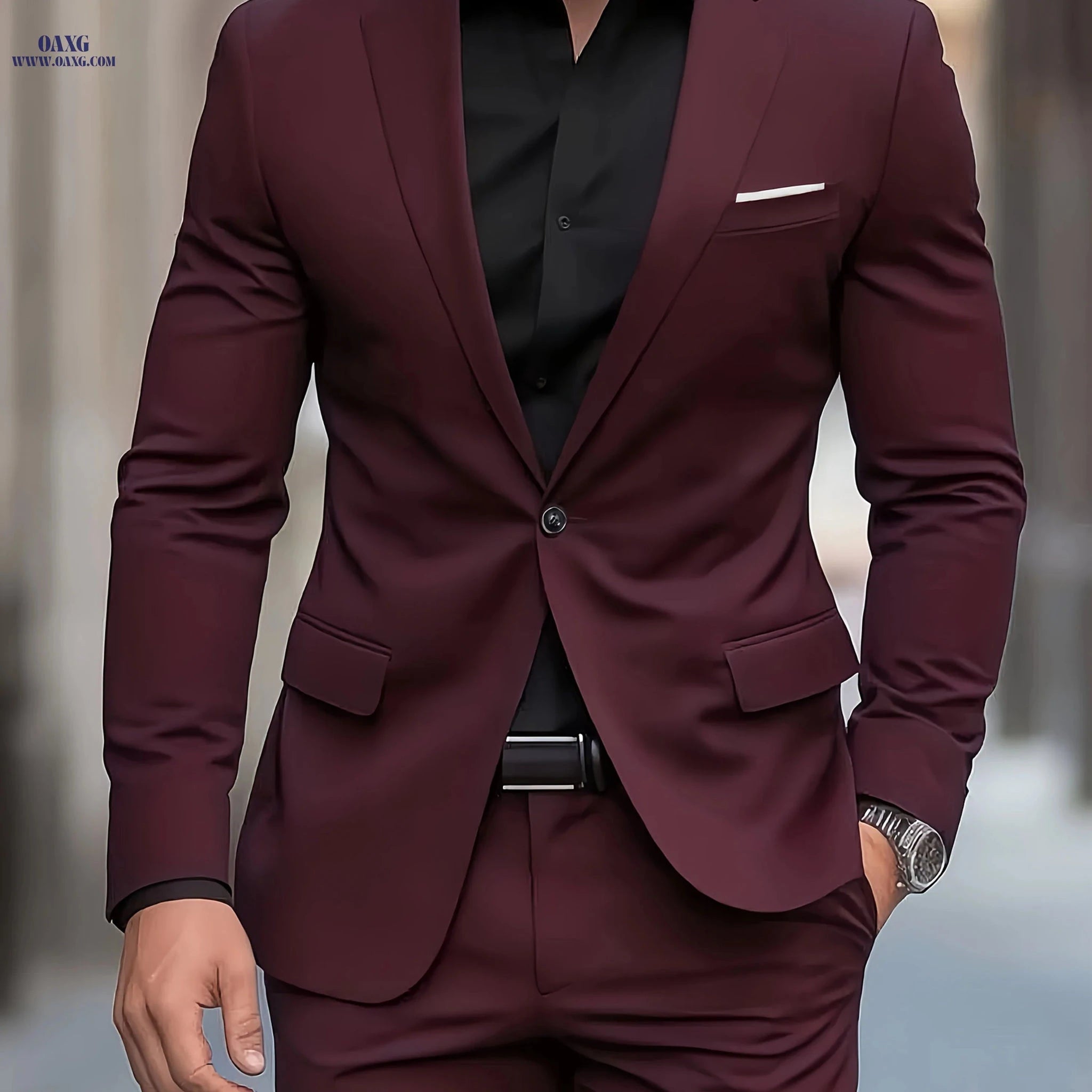 Classic Men’s Tuxedo Suit 2pcs - Premium Quality for Events   OAXG 