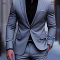 Classic Men’s Tuxedo Suit 2pcs - Premium Quality for Events   OAXG Grey / FR XXS