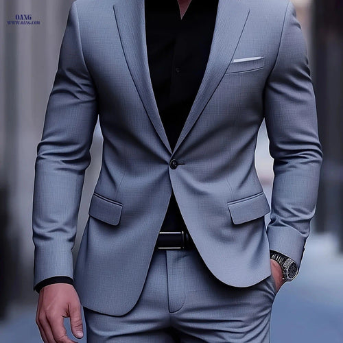 Classic Men’s Tuxedo Suit 2pcs - Premium Quality for Events   OAXG Grey / FR XXS