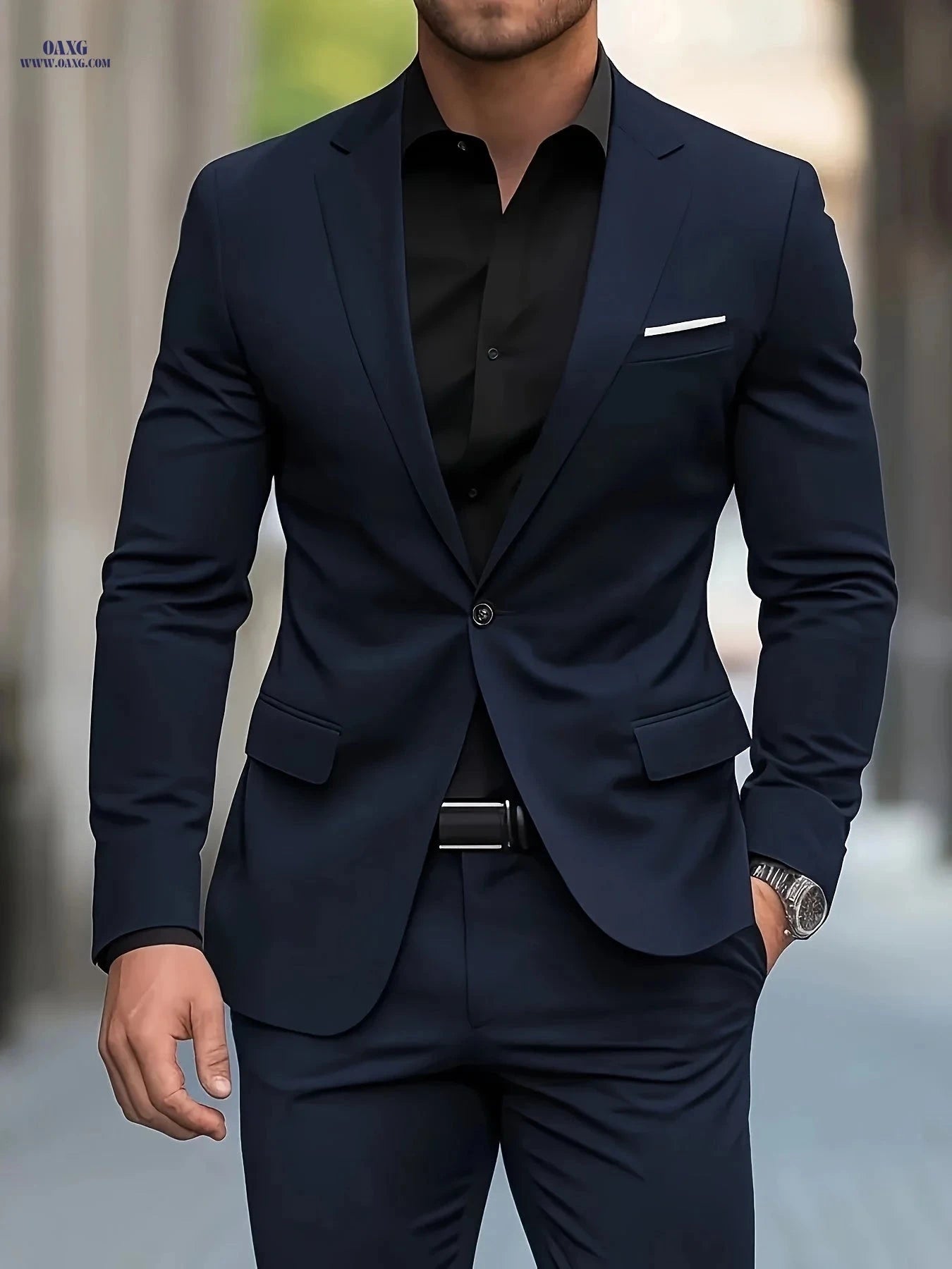 Classic Men’s Tuxedo Suit 2pcs - Premium Quality for Events   OAXG Grey / FR XXS