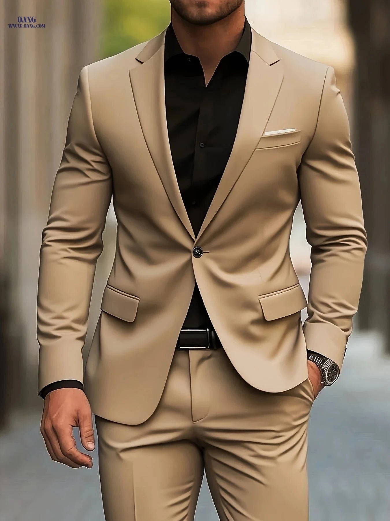 Classic Men’s Tuxedo Suit 2pcs - Premium Quality for Events   OAXG Grey / FR XXS