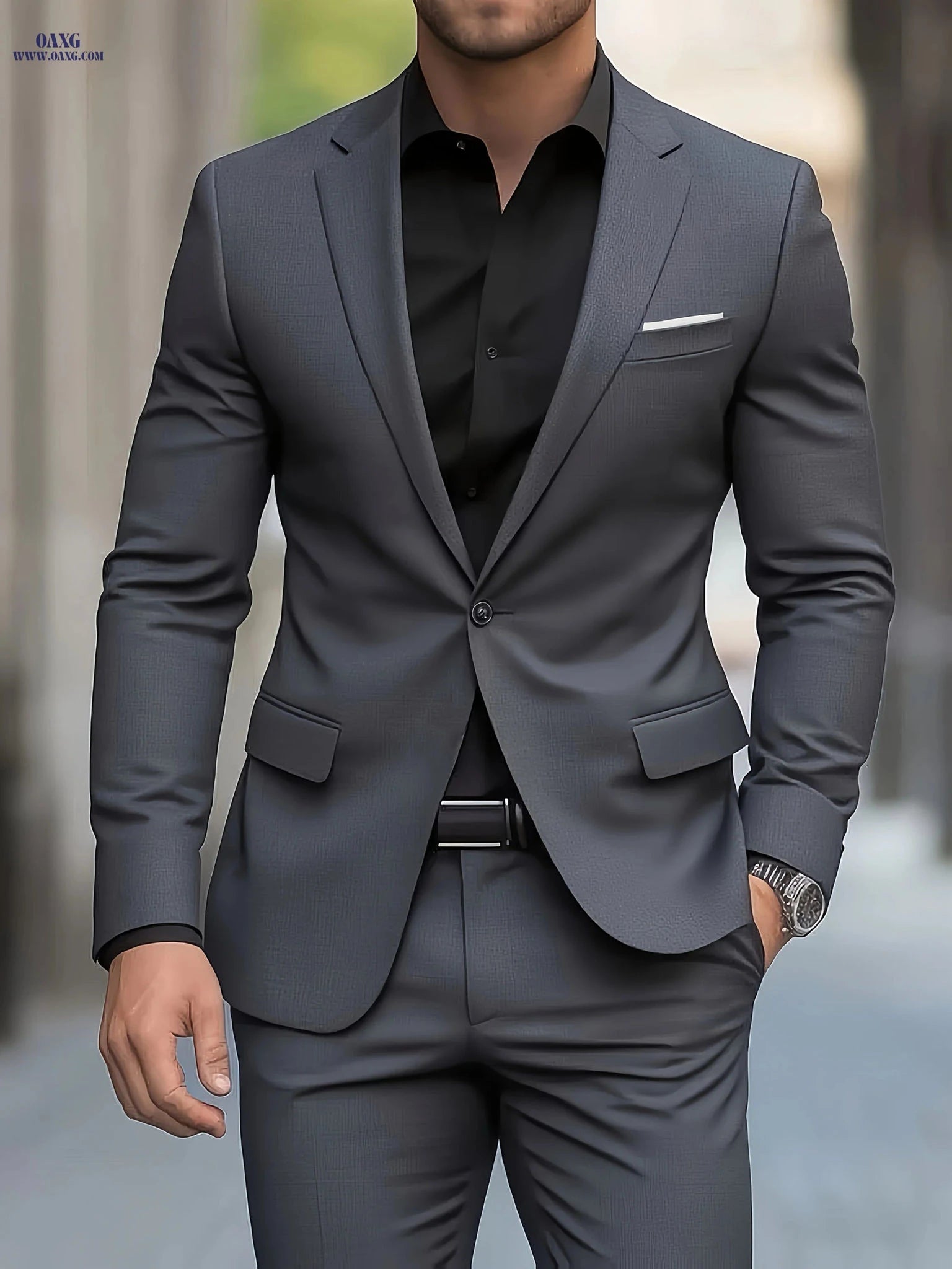 Classic Men’s Tuxedo Suit 2pcs - Premium Quality for Events   OAXG 