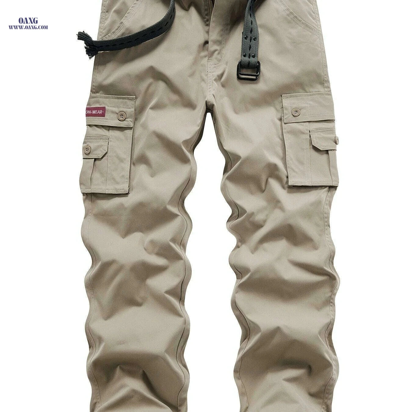 Classic Multi Flap Pocket Cargo Pants - Men’s Loose Fit for Outdoors   OAXG 55 Military Green Trousers / 30