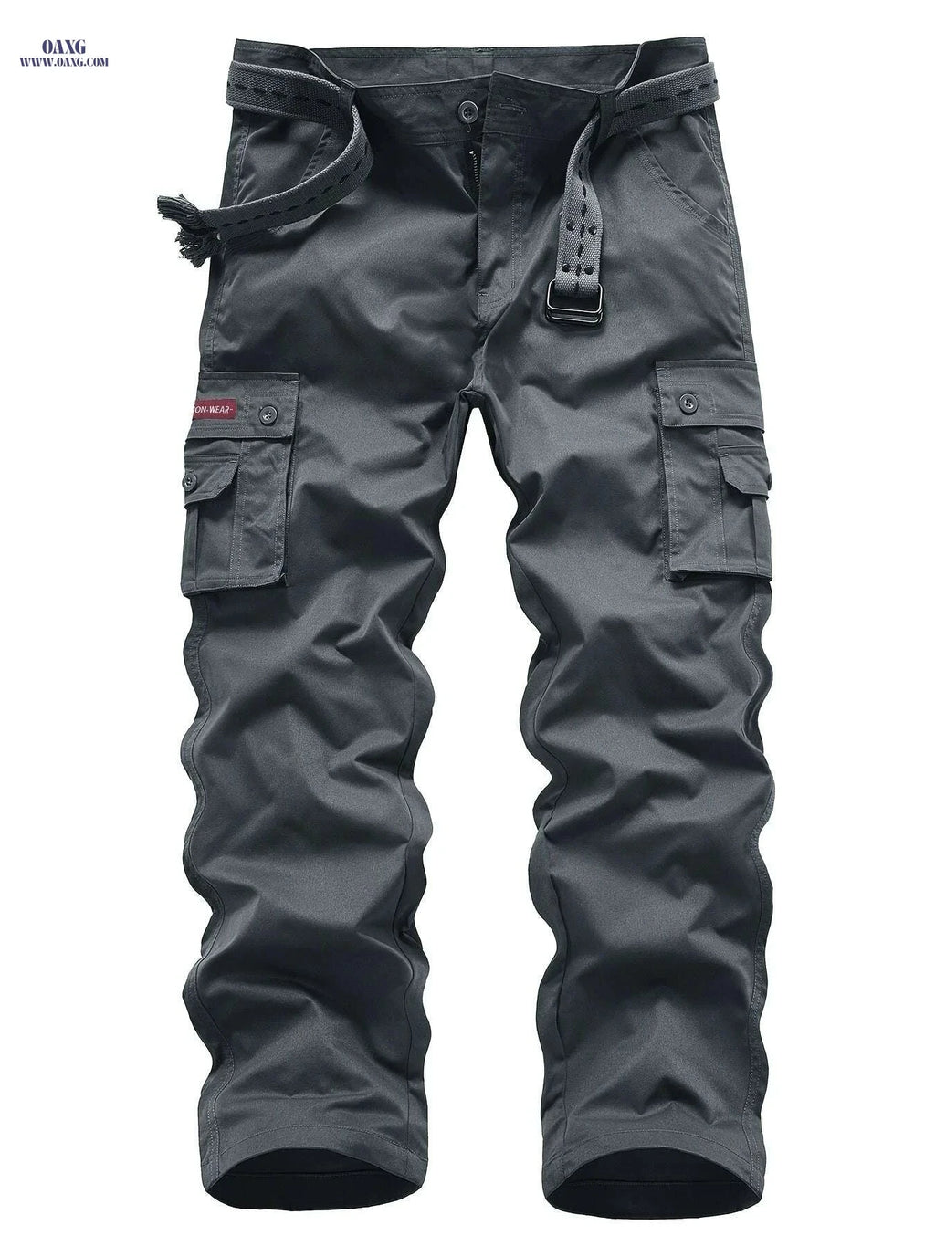 Classic Multi Flap Pocket Cargo Pants - Men’s Loose Fit for Outdoors   OAXG 55 Military Green Trousers / 30