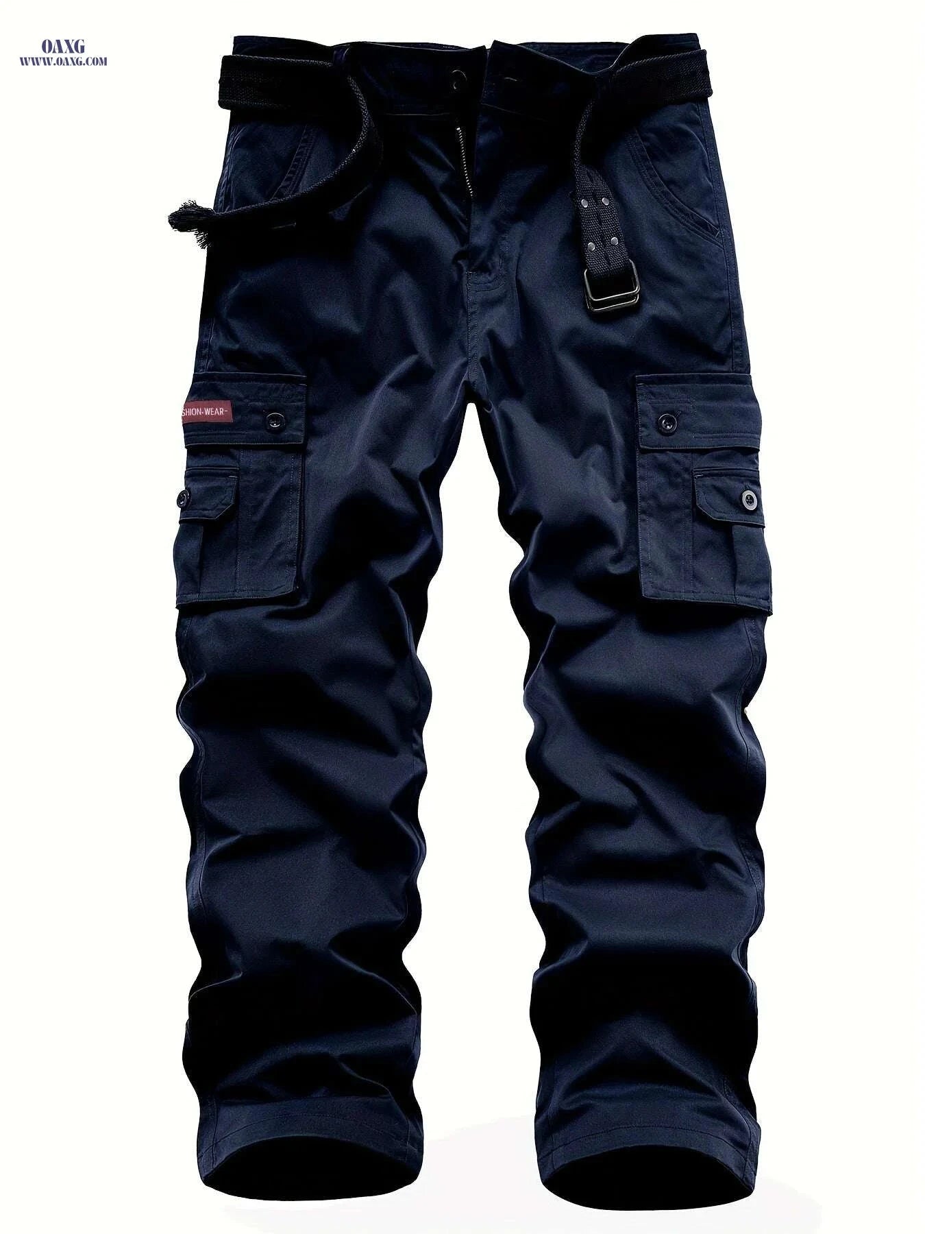 Classic Multi Flap Pocket Cargo Pants - Men’s Loose Fit for Outdoors   OAXG 55 Military Green Trousers / 30