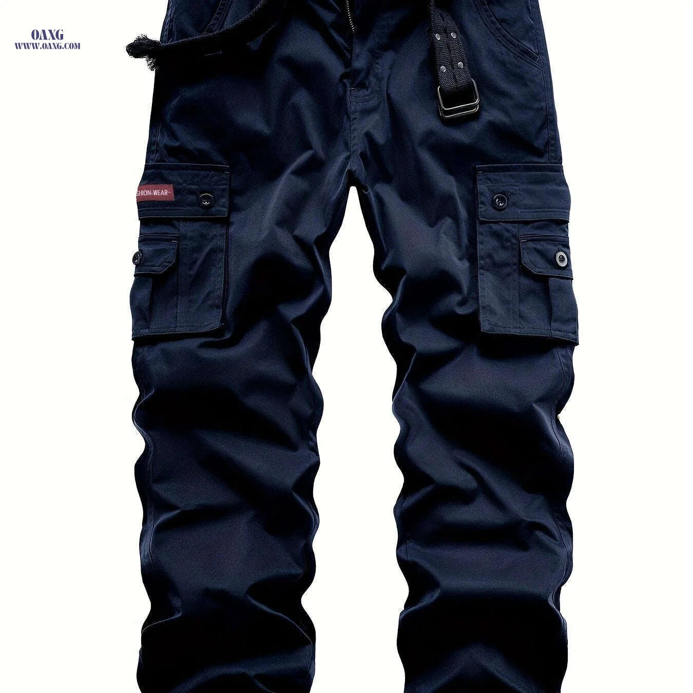 Classic Multi Flap Pocket Cargo Pants - Men’s Loose Fit for Outdoors   OAXG 55 Military Green Trousers / 30