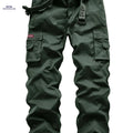 Classic Multi Flap Pocket Cargo Pants - Men’s Loose Fit for Outdoors   OAXG 55 Military Green Trousers / 30